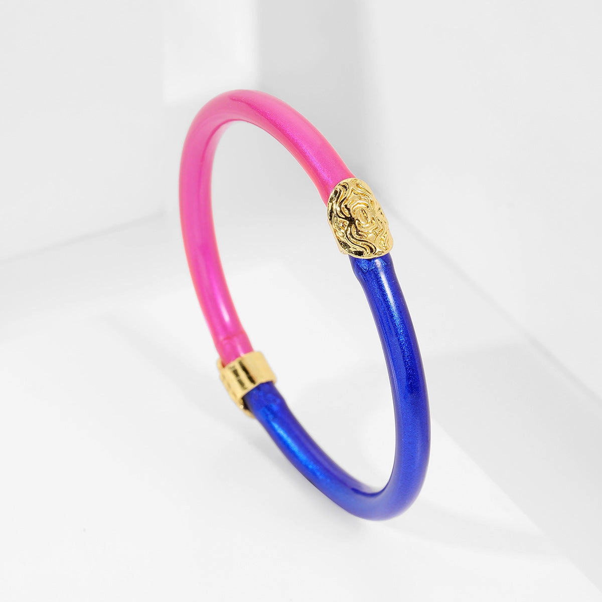 Wholesale Rainbow Color Matching Gold Powder Silicone Alloy Buckle Bracelet