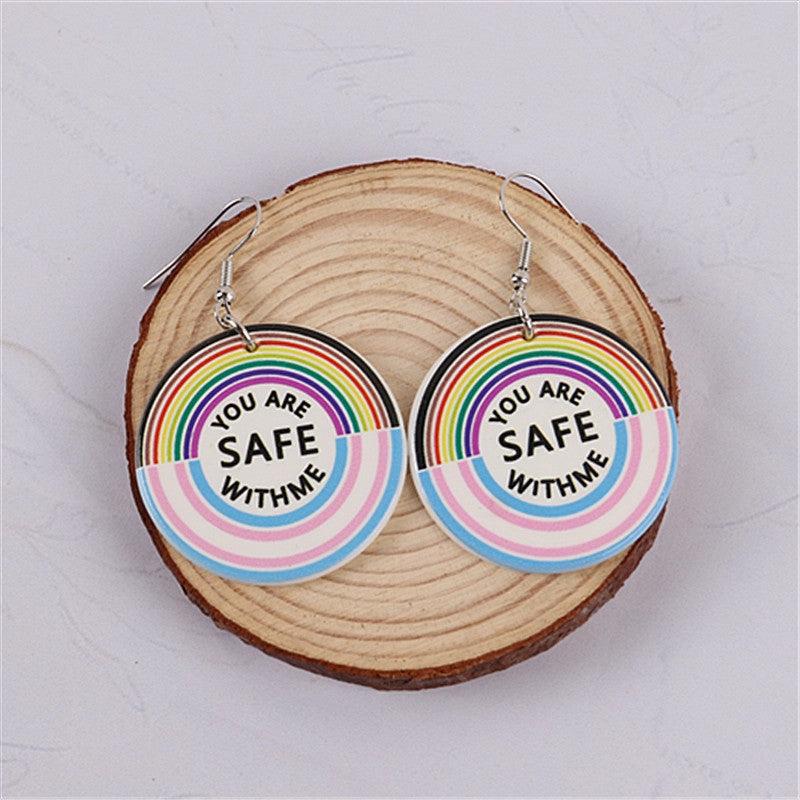 Wholesale Rainbow Gay Acrylic Earrings