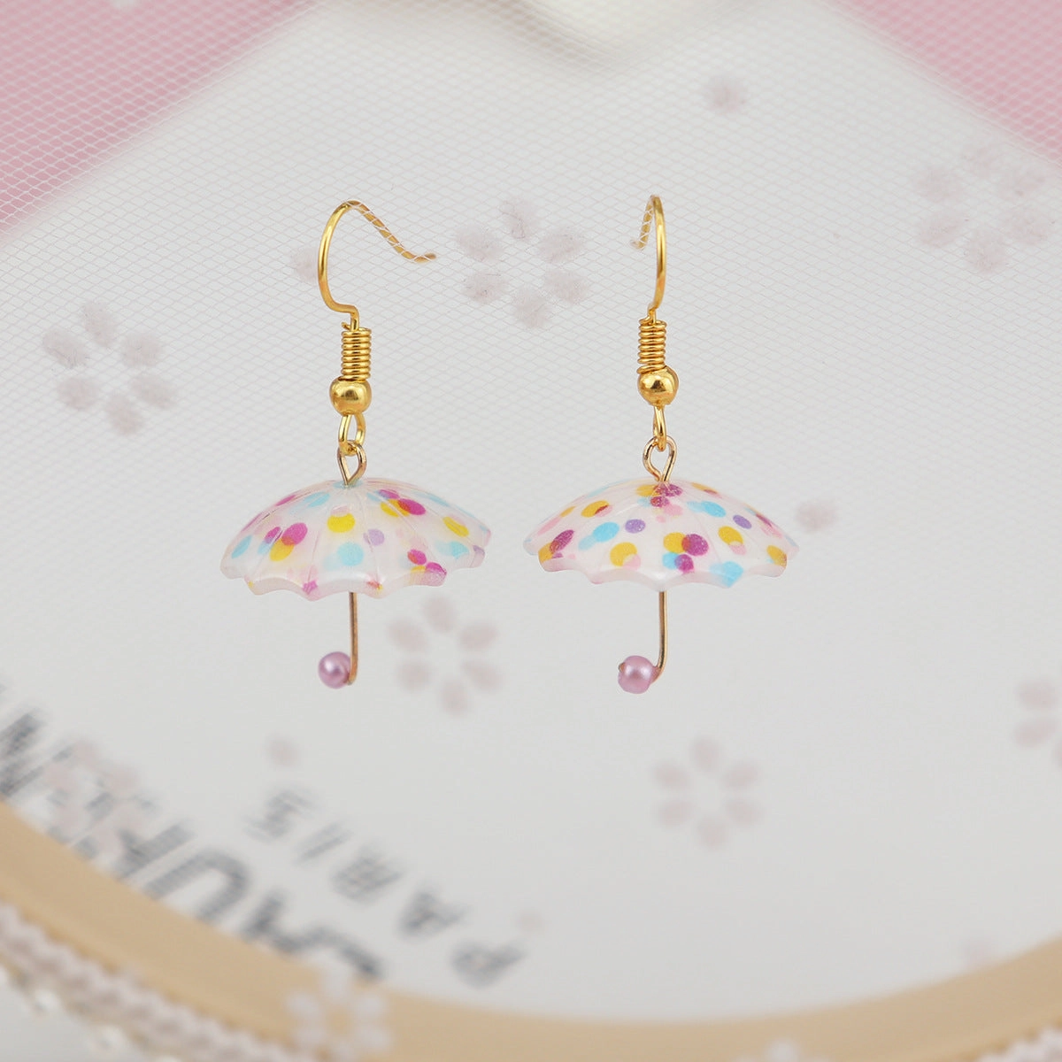 Wholesale Rainbow Umbrella Acrylic Earrings