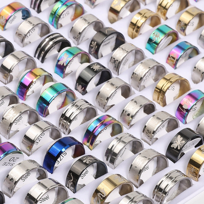 Wholesale Random 50PCS Stainless Steel Rings