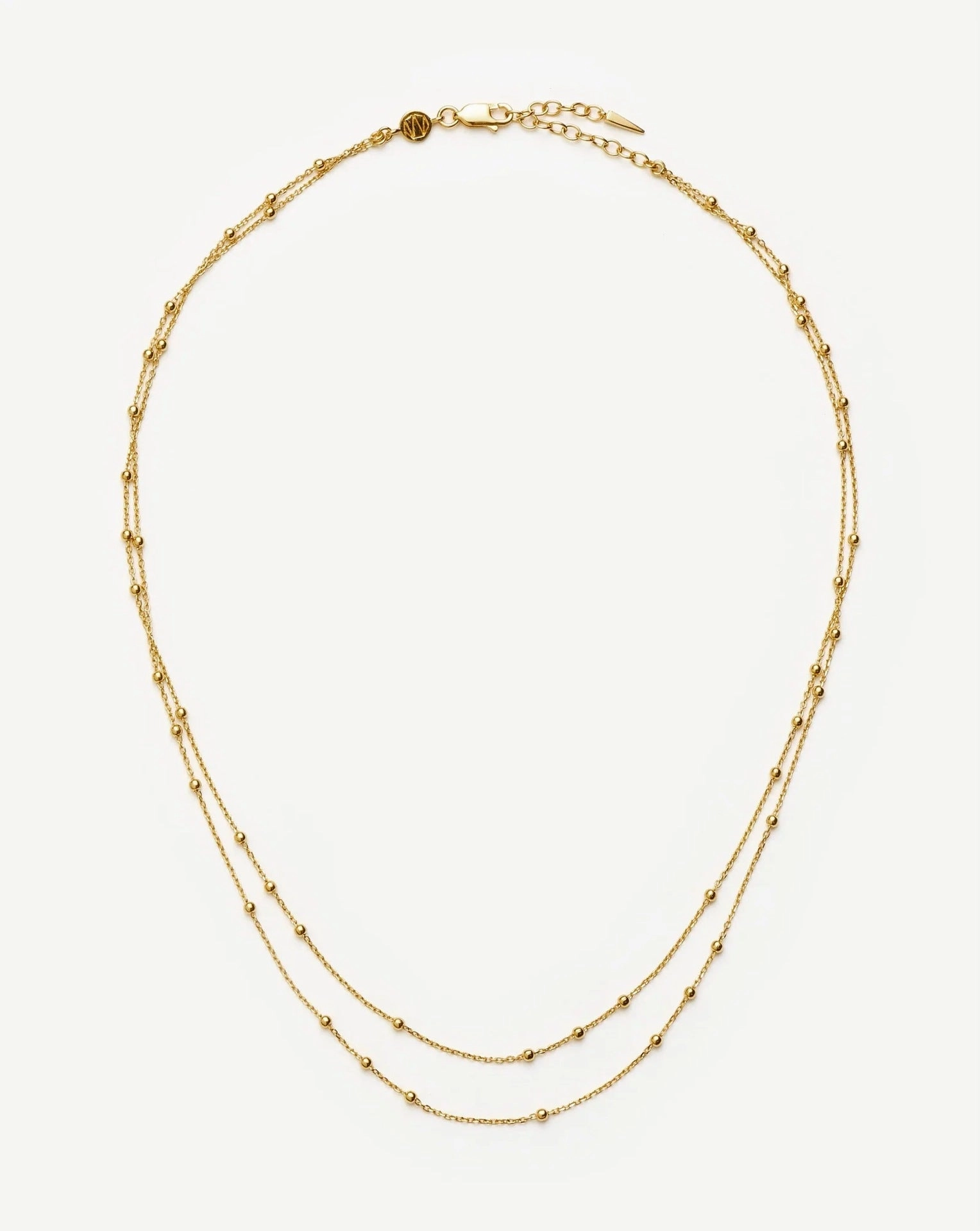Wholesale Real gold electroplated irregular heart stacking necklace