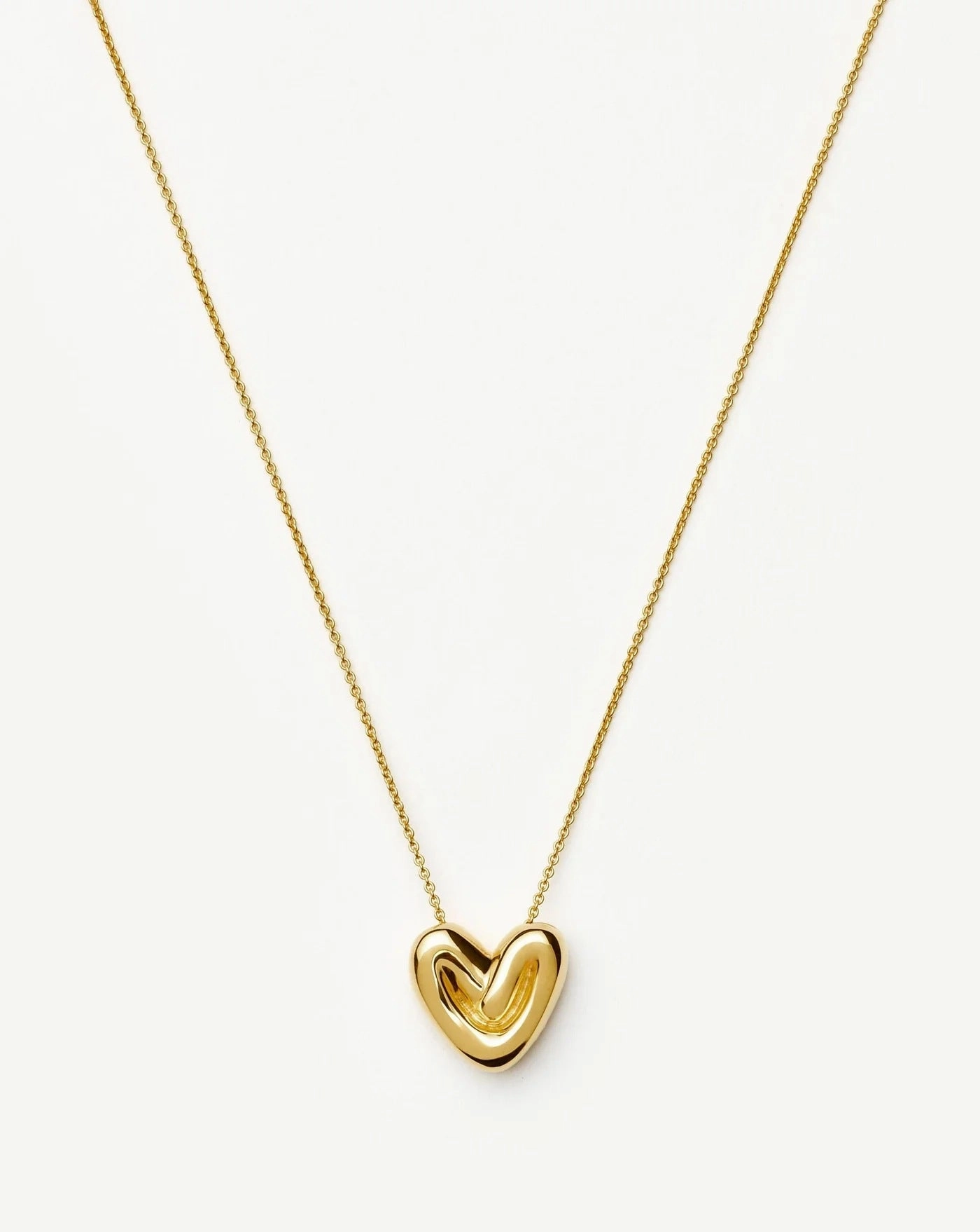Wholesale Real gold electroplated irregular heart stacking necklace