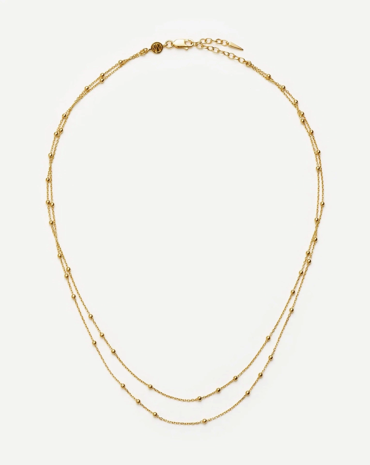 Wholesale Real gold electroplated irregular heart stacking necklace