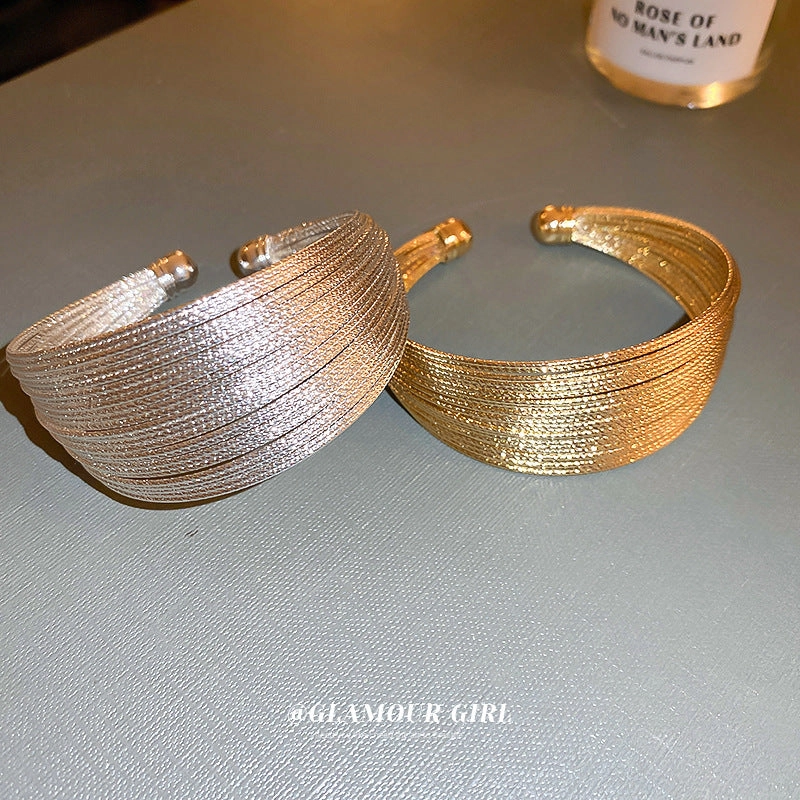 Wholesale Real Gold Electroplated Multi-layer Open Bracelet