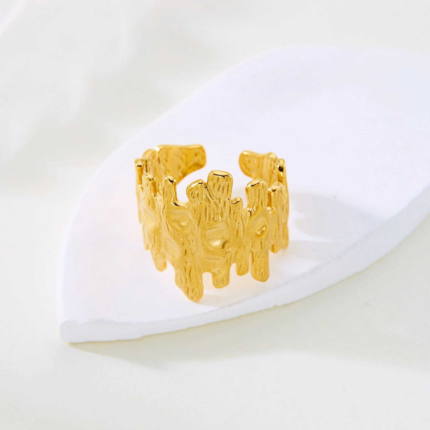 Wholesale Real gold electroplated non-fading butterfly shell starfish versatile ring