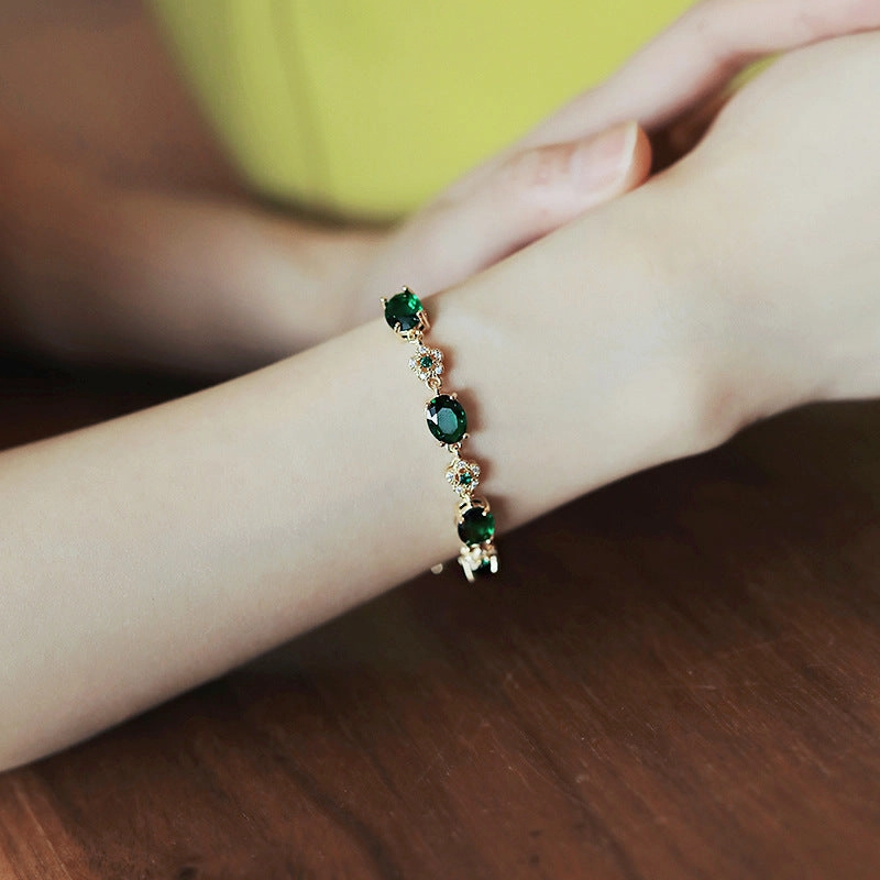 Wholesale Real Gold Electroplated Zircon Bracelet