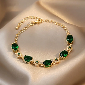 Wholesale Real Gold Electroplated Zircon Bracelet
