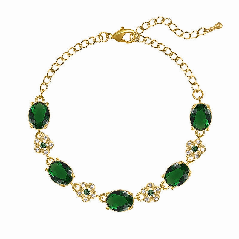Wholesale Real Gold Electroplated Zircon Bracelet