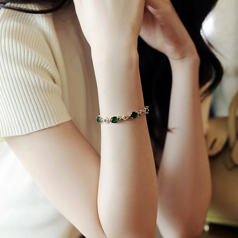 Wholesale Real Gold Electroplated Zircon Bracelet