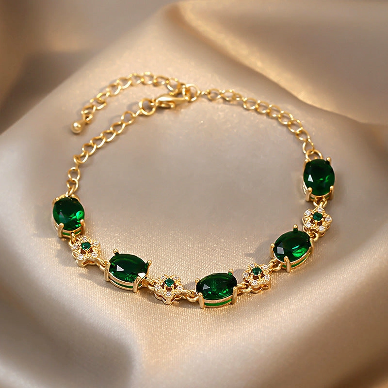 Wholesale Real Gold Electroplated Zircon Bracelet