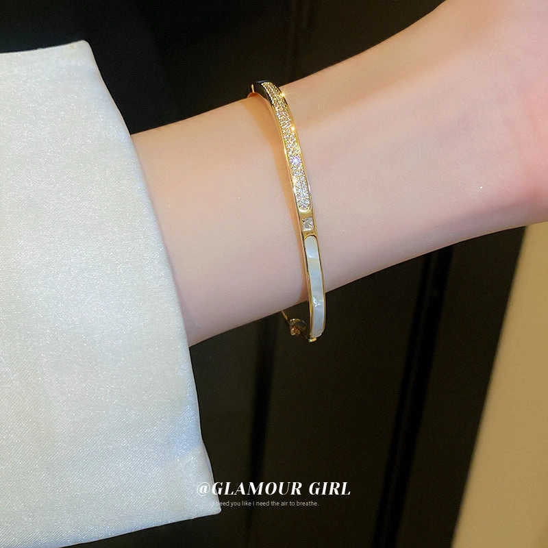 Wholesale Real Gold Electroplated Zircon Buckle Bracelet