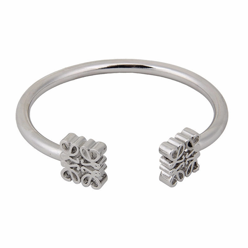 Wholesale  Real Gold Electroplating Square Hollow Pattern Open-ended Bracelet