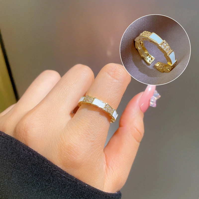Wholesale Real Gold Plating Zircon Super Flash Brass Rings