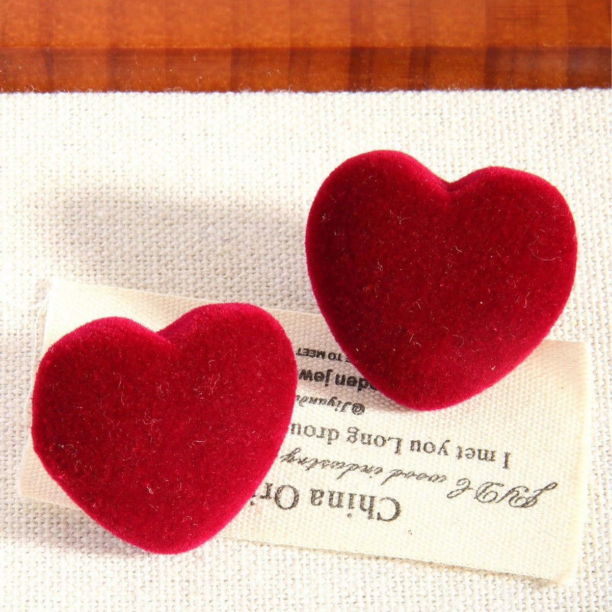 Wholesale Red Flocking Love Drop Earrings European and American Simple Design Valentine's Day Gift Earrings for Women