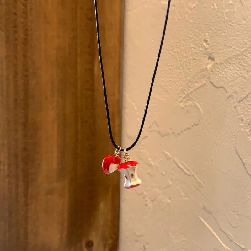 Wholesale Red M bean balloon dog pendant necklace
