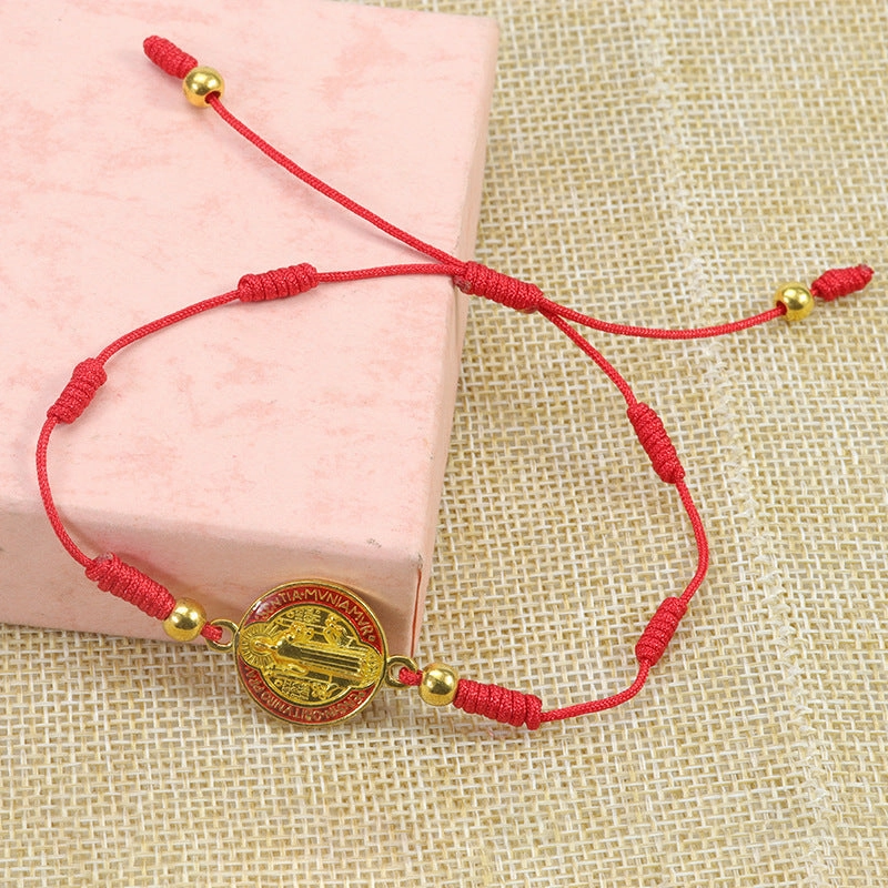 Wholesale Red Rope Braided St. Benedict Bracelet