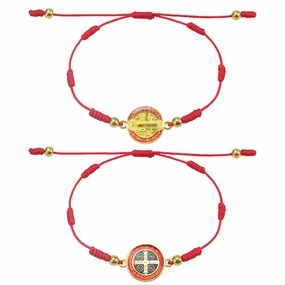 Wholesale Red Rope Braided St. Benedict Bracelet