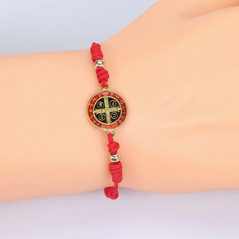 Wholesale Red Rope Braided St. Benedict Bracelet