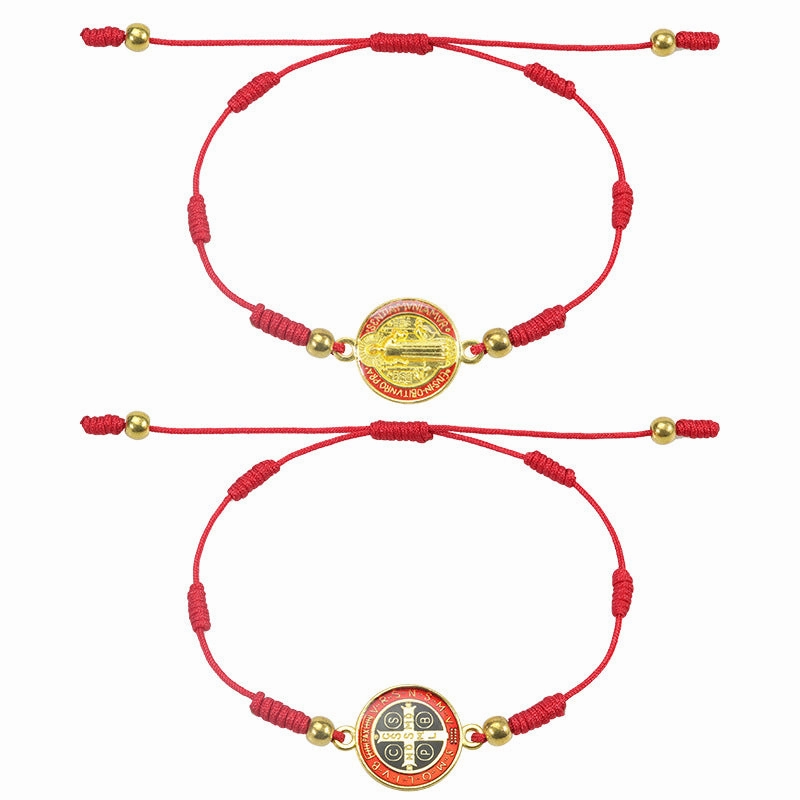 Wholesale Red Rope Braided St. Benedict Bracelet