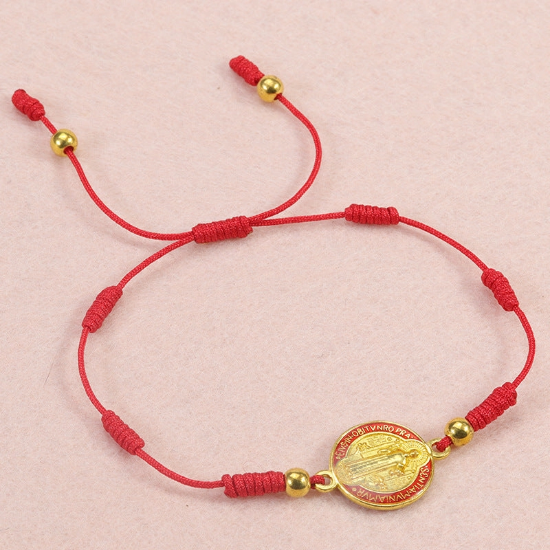 Wholesale Red Rope Braided St. Benedict Bracelet