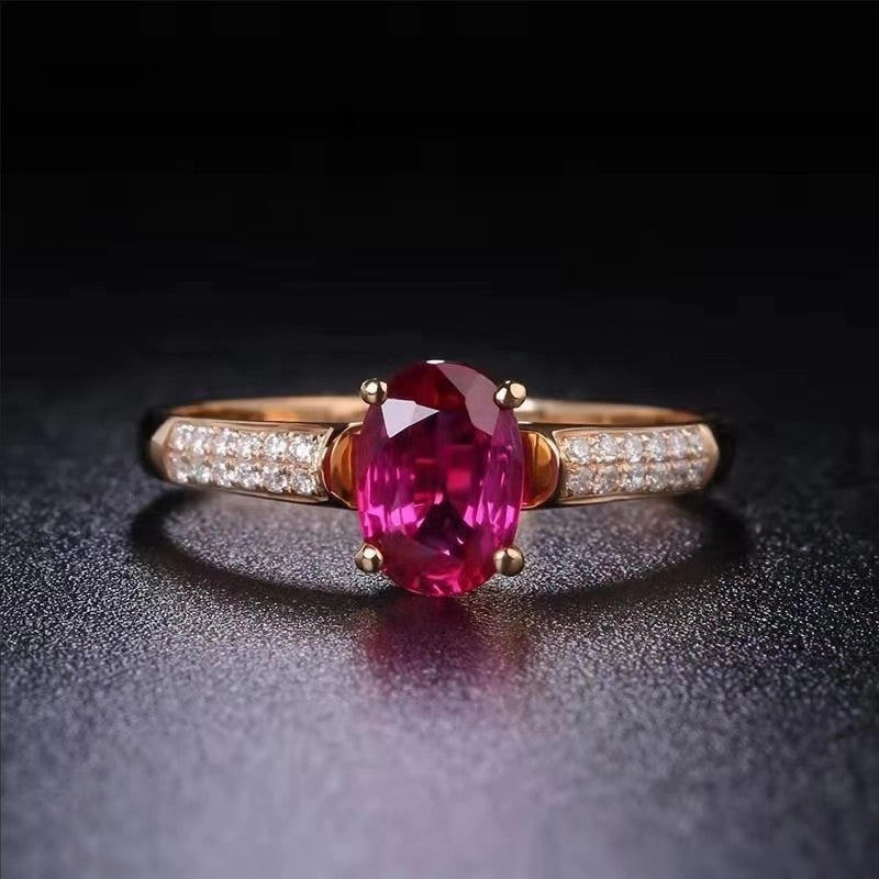 Wholesale Red Zircon Copper with Diamonds Copper Rings