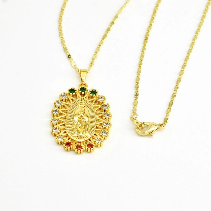 Wholesale Religious Copper Micro Inlaid Zircon Personalized Fashion Necklaces