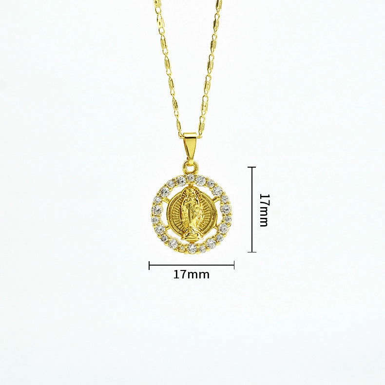 Wholesale Religious Copper Micro Inlaid Zircon Personalized Fashion Necklaces