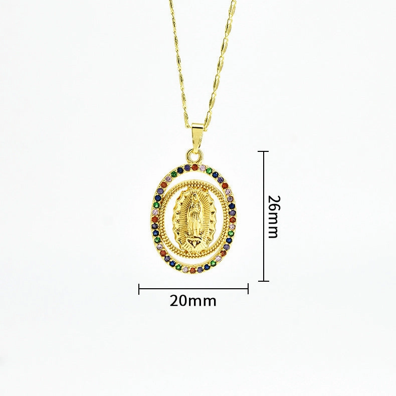 Wholesale Religious Copper Micro Inlaid Zircon Personalized Fashion Necklaces