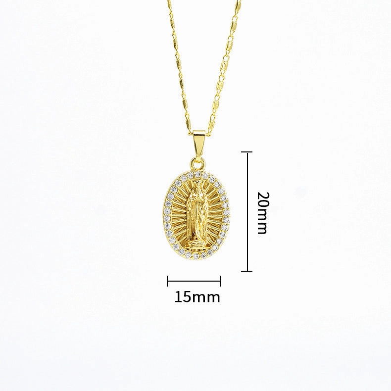 Wholesale Religious Copper Micro Inlaid Zircon Personalized Fashion Necklaces