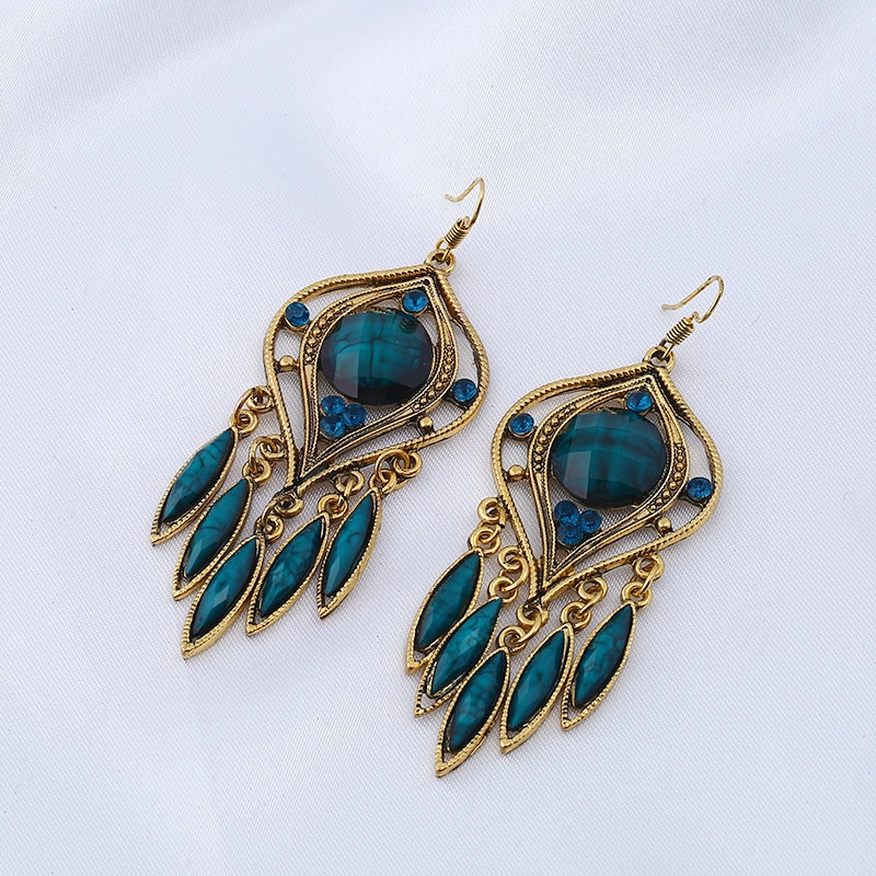 Wholesale Resin long tassel earrings