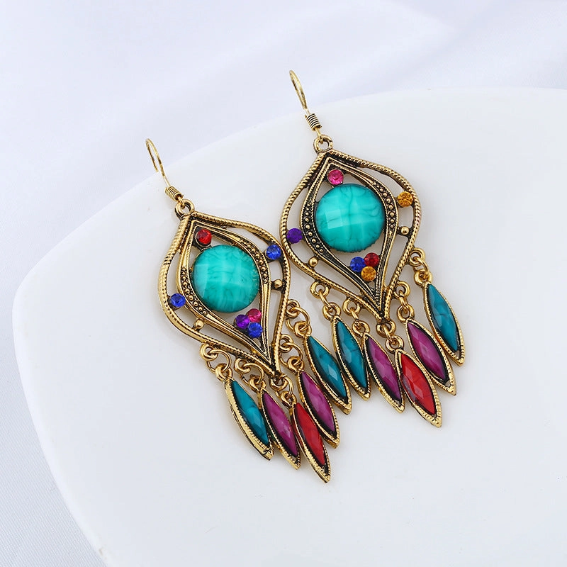 Wholesale Resin long tassel earrings