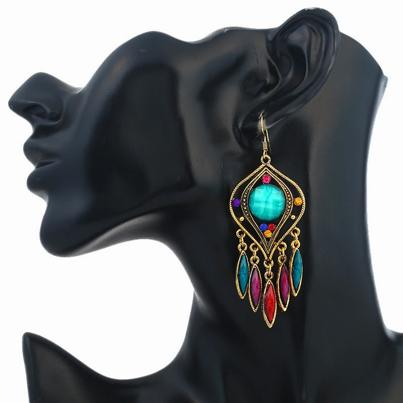 Wholesale Resin long tassel earrings