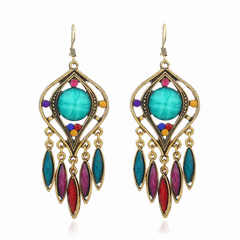 Wholesale Resin long tassel earrings
