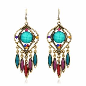 Wholesale Resin long tassel earrings