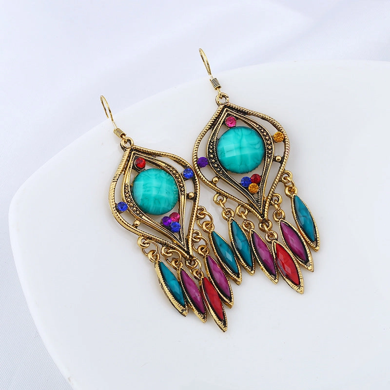 Wholesale Resin long tassel earrings