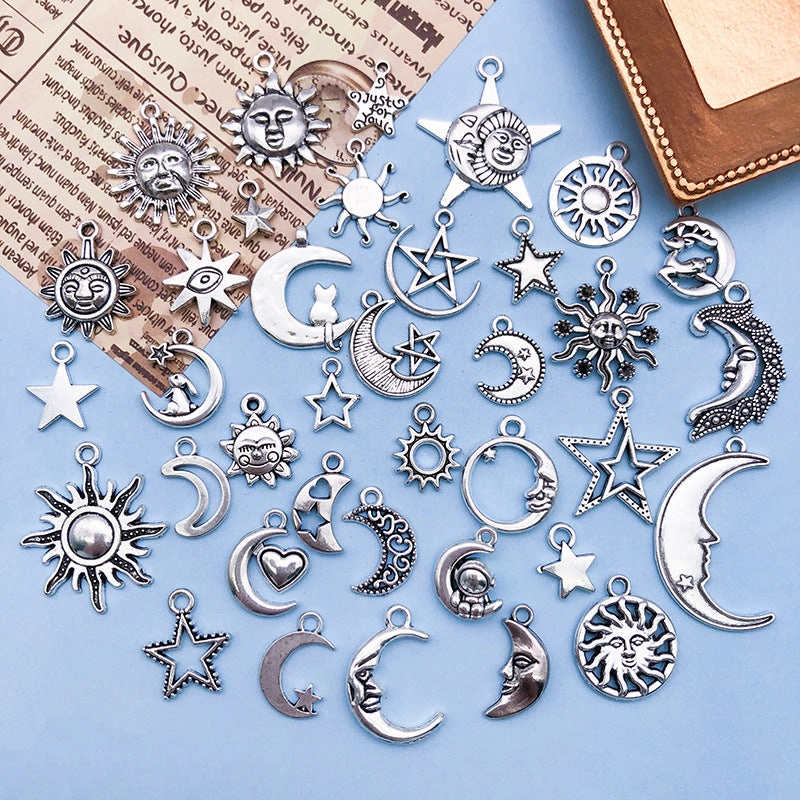 Wholesale Retro Alloy Star Moon Hollow Handmade Necklace Bracelet Pendant