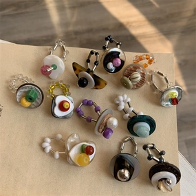 Wholesale Retro beaded cool elastic stacking ring