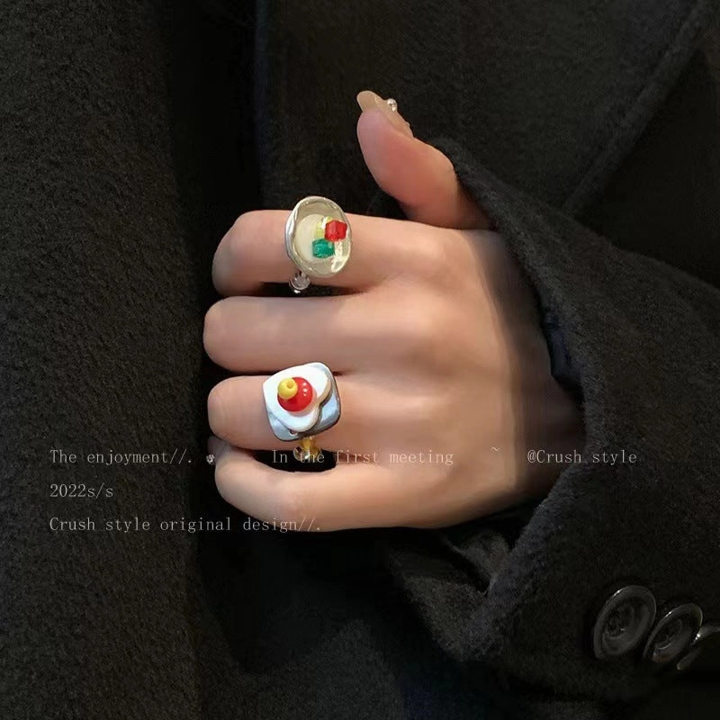 Wholesale Retro beaded cool elastic stacking ring