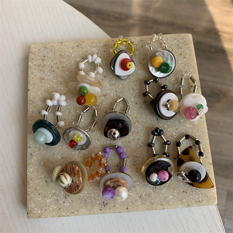 Wholesale Retro beaded cool elastic stacking ring