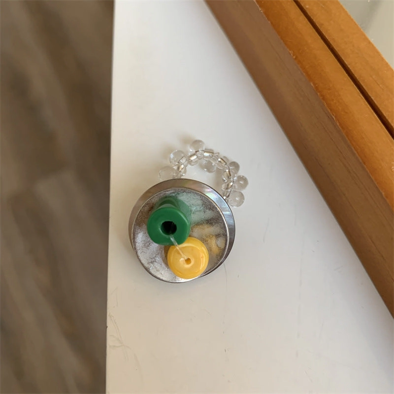 Wholesale Retro beaded cool elastic stacking ring