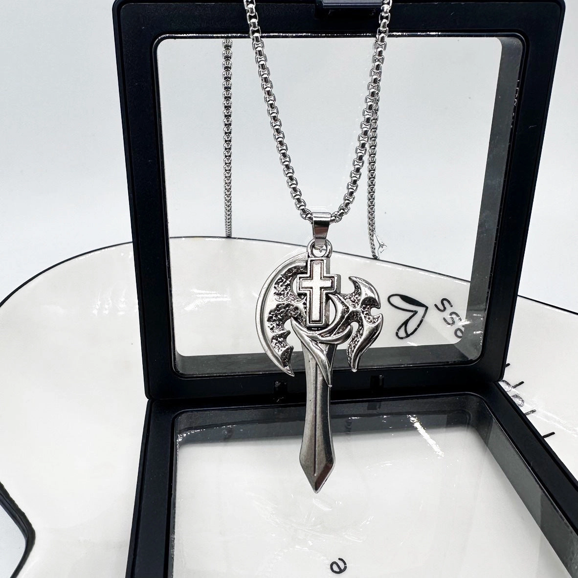 Wholesale  Retro Color-free Male Decoration Cross Pendant Necklace Simple Woolen Chain