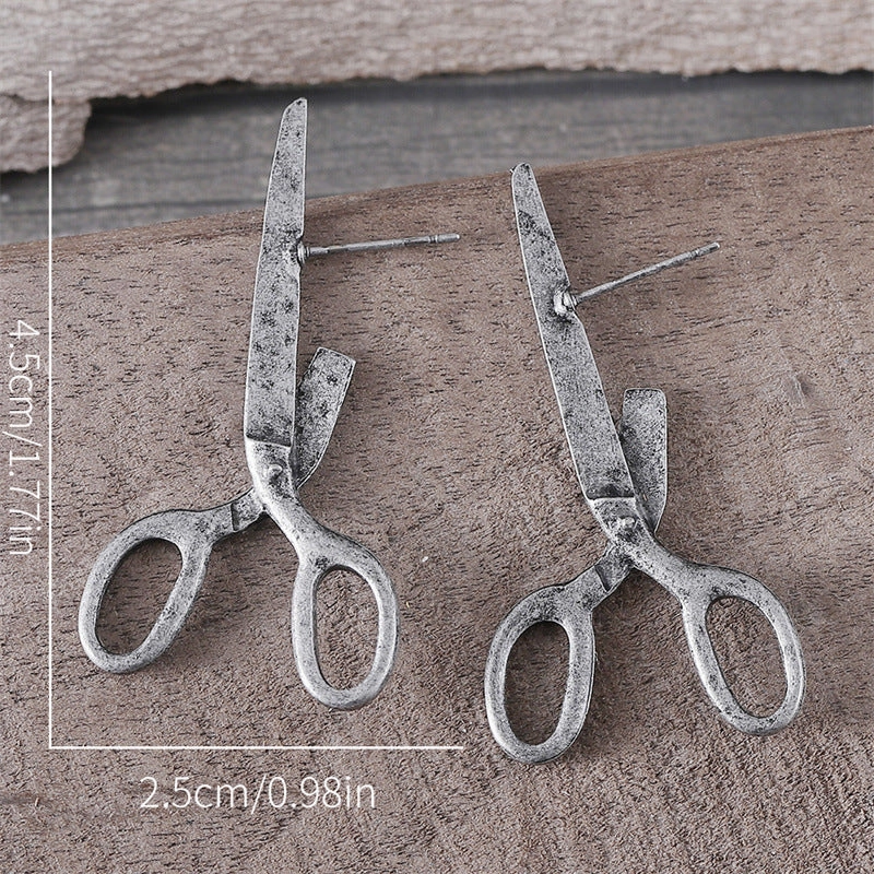 Wholesale Retro Cool Creative Scissor Stud Earrings