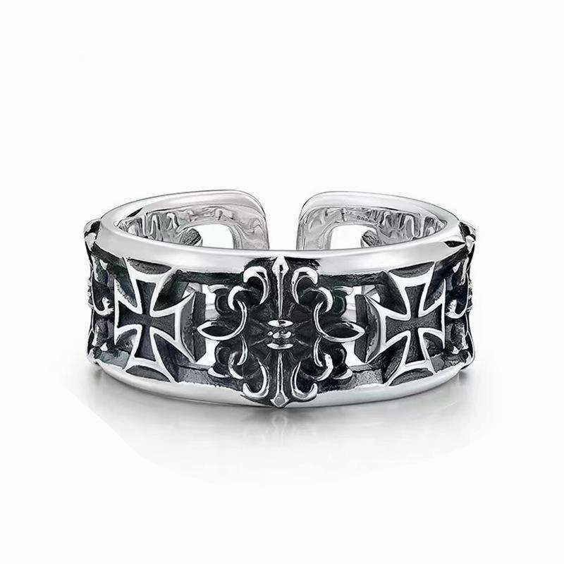Wholesale Retro Cross Hip-hop Punk Style Open Ring