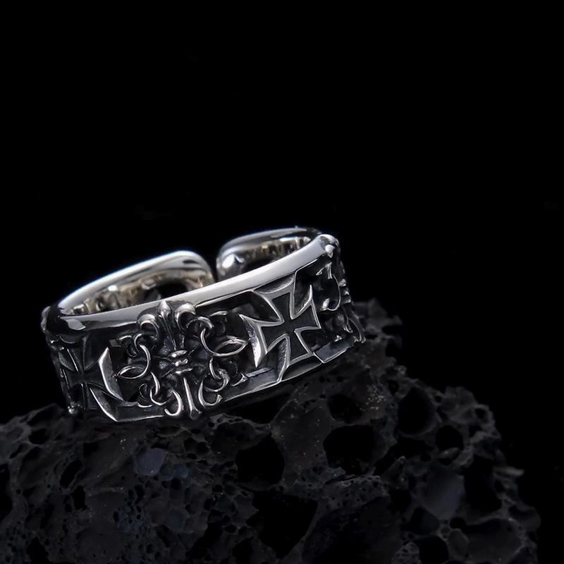 Wholesale Retro Cross Hip-hop Punk Style Open Ring