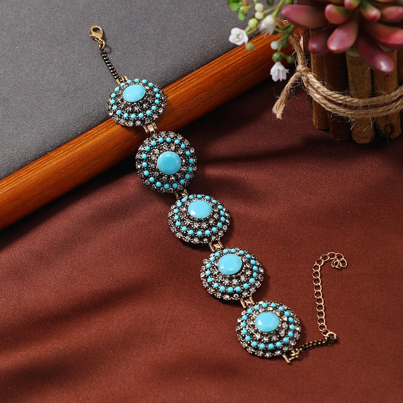 Wholesale Retro Ethnic Style Creative Alloy Diamond Bracelet