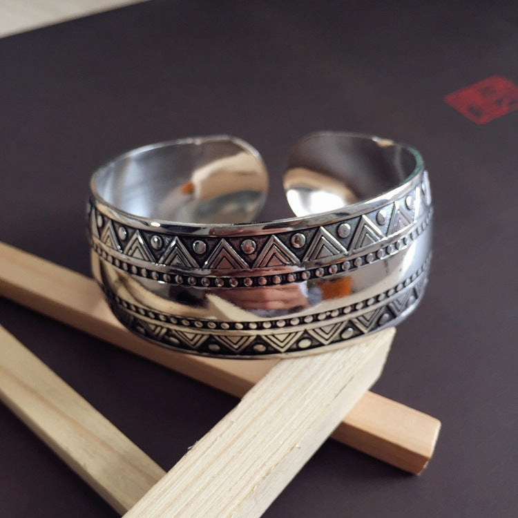 Wholesale Retro Ethnic Style Silver Bracelet