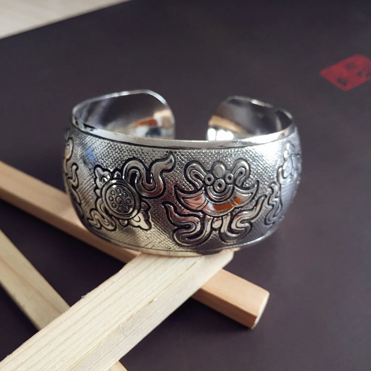 Wholesale Retro Ethnic Style Silver Bracelet
