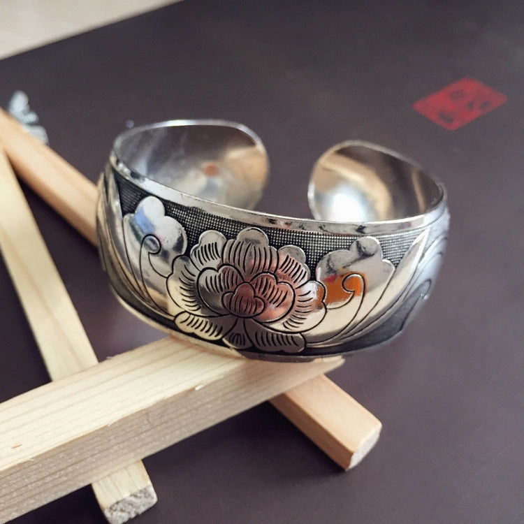Wholesale Retro Ethnic Style Silver Bracelet