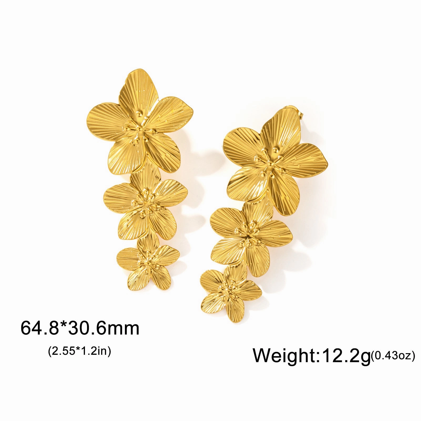 Wholesale Retro exaggerated design petal earrings for women