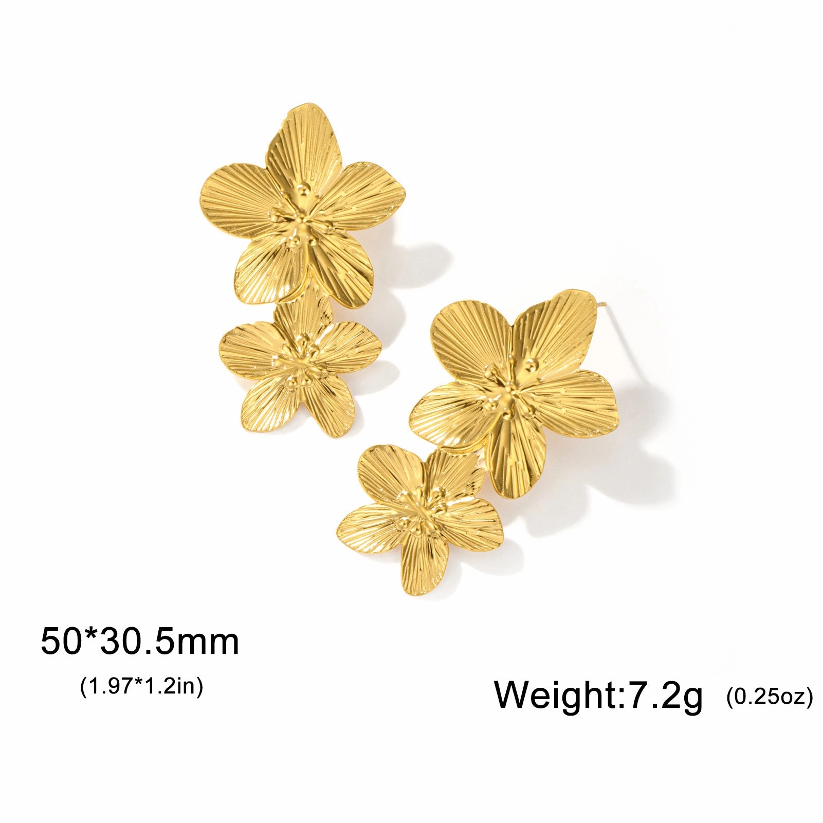 Wholesale Retro exaggerated design petal earrings for women